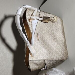 Michael Kors Purse Jet set travel bag pale gold tote New